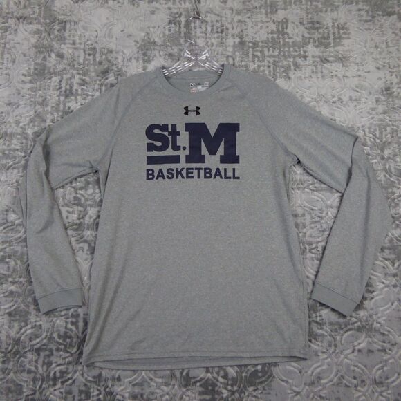 Under Armour Men's Shirt Small Gray St Mary's Basketball Loose Heatgear Long - Picture 1 of 8